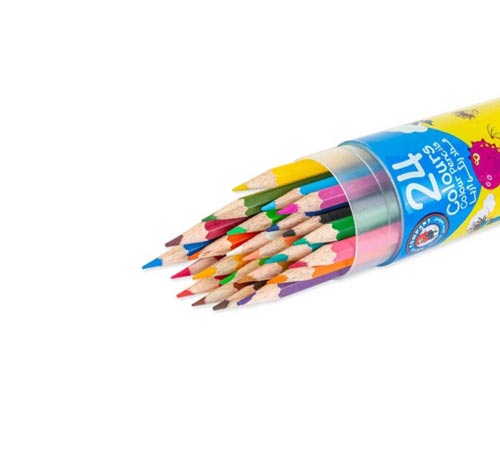 مداد رنگی آریا 24 رنگ جعبه استوانه ای