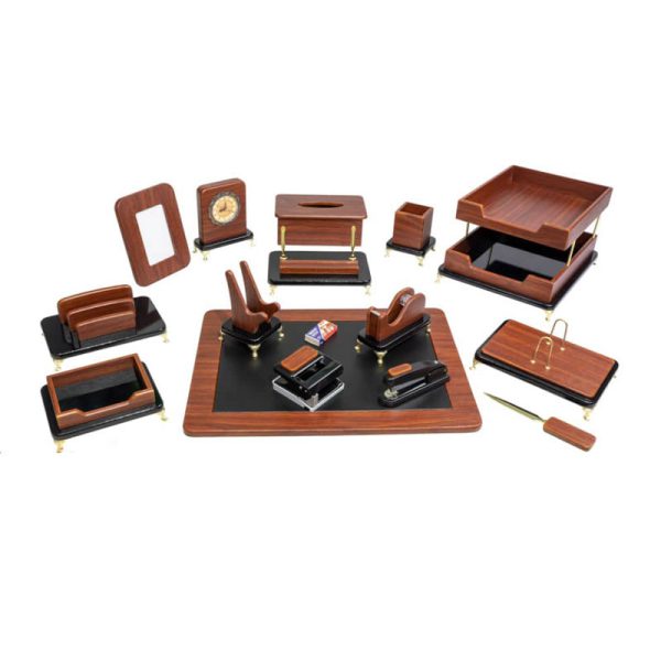 ست رومیزی مدیریتی 17 پارچه لاکچری پایه دار قائم کد 317P
